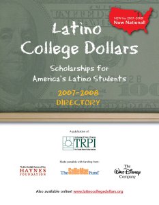 Tomas Rivera Policy Institute Latino College Dollars Scholarship Directory hmprtrpischolarshipdirectory.jpg
