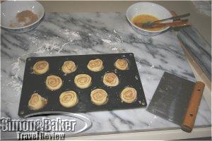 Sticky buns prepared at home