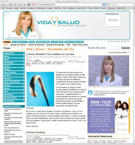 VidaySalud.com homepage