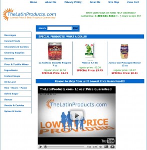 TheLatinProducts.com homepage - click to enlarge