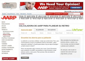AARP Retirement Calculator in Spanish