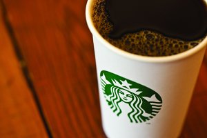 A cup of Starbucks coffee