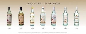 Bacardi bottles evolution