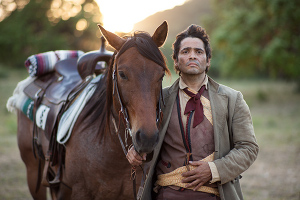 Re-enactment photo: An actor portrays Juan Seguín, a political and military figure of the Texas Revolution and Republic of Texas